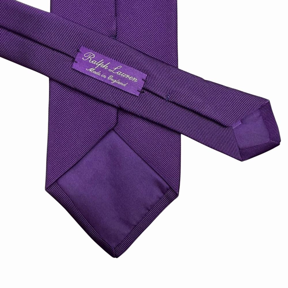 Ralph Lauren Purple Label Men's Tie Solid Purple Silk England 3 5/8" x 62.5" guc